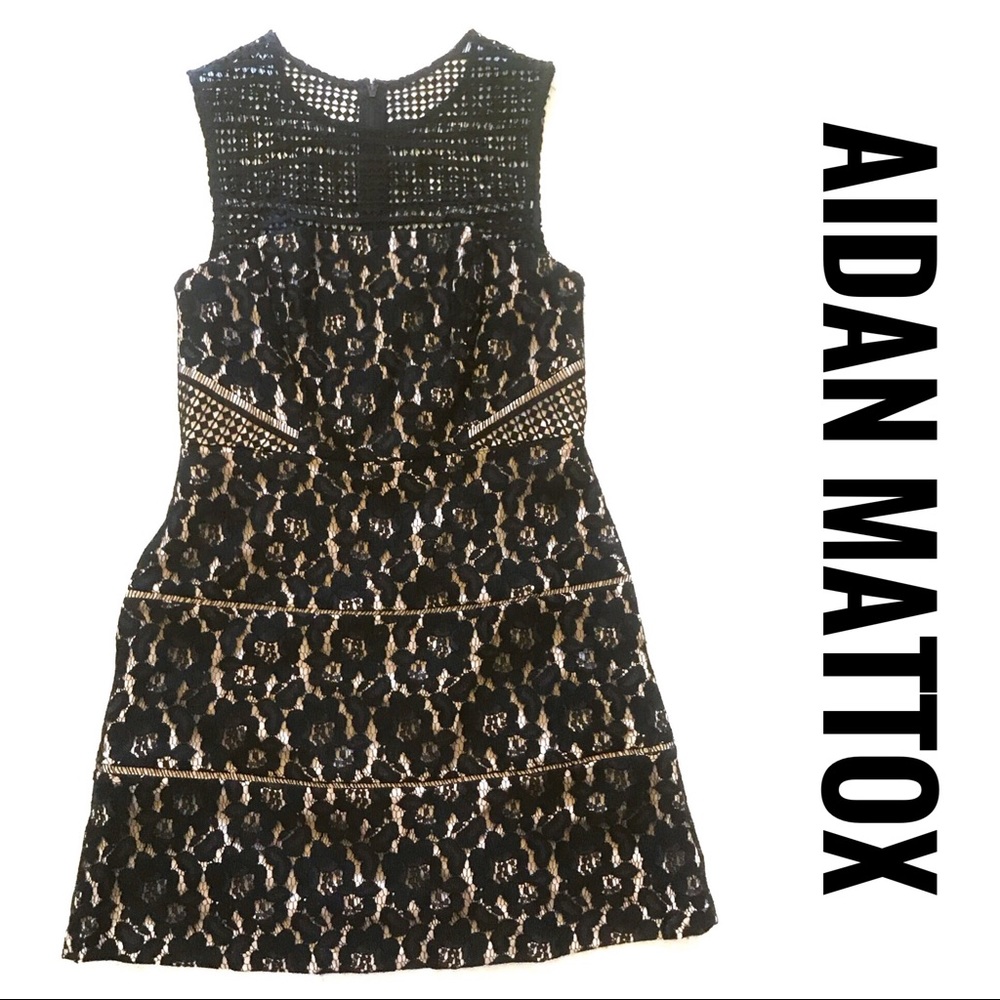 Aidan Mattox 10 Sleeveless Lace Cocktail Dress